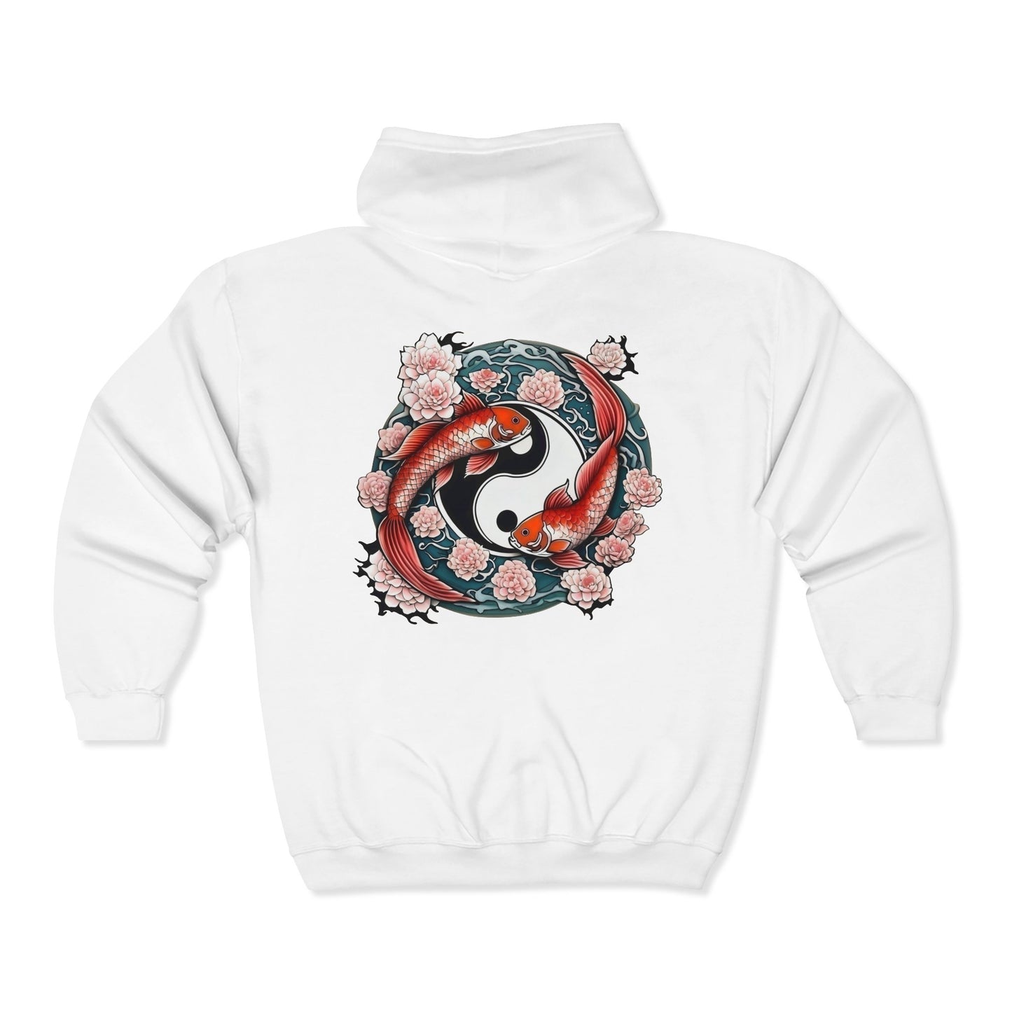 Koi Fish Yin Yang  Full Zipper Hoodie