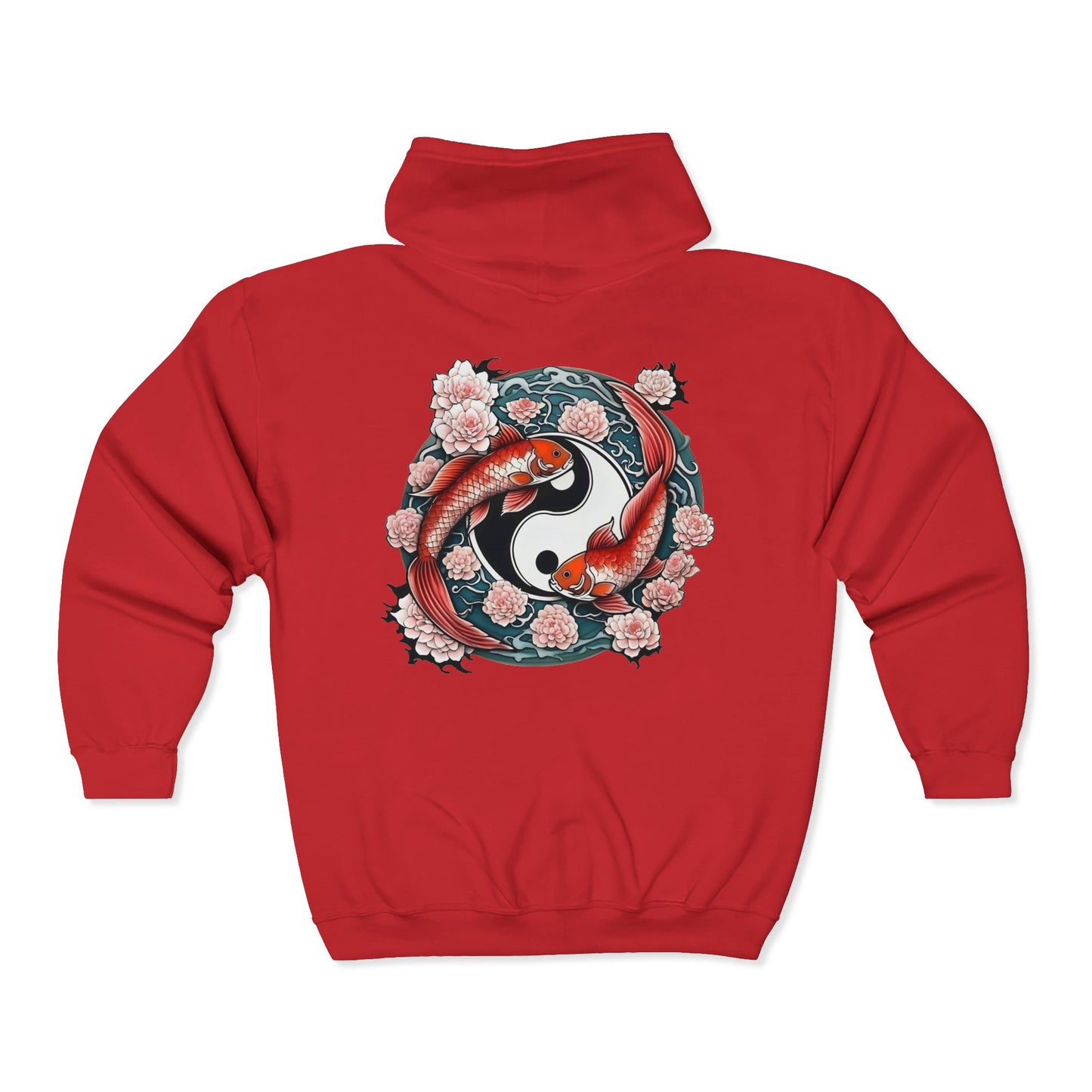 Koi Fish Yin Yang  Full Zipper Hoodie