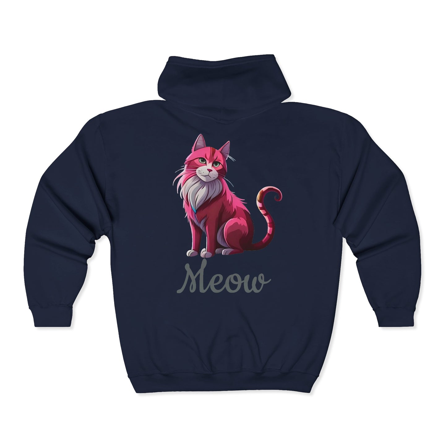 Pink Cat Full Zipper Hoodie