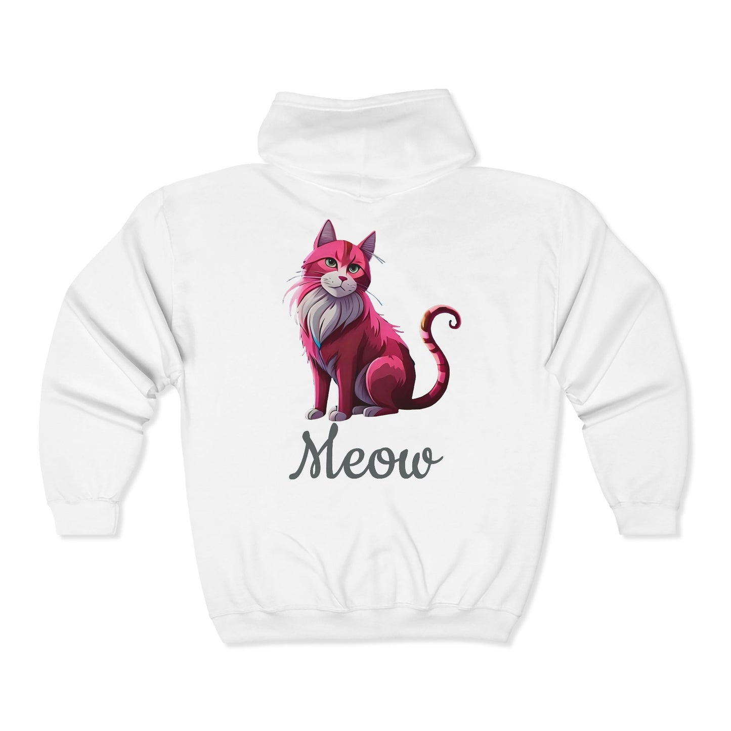 Pink Cat Full Zipper Hoodie
