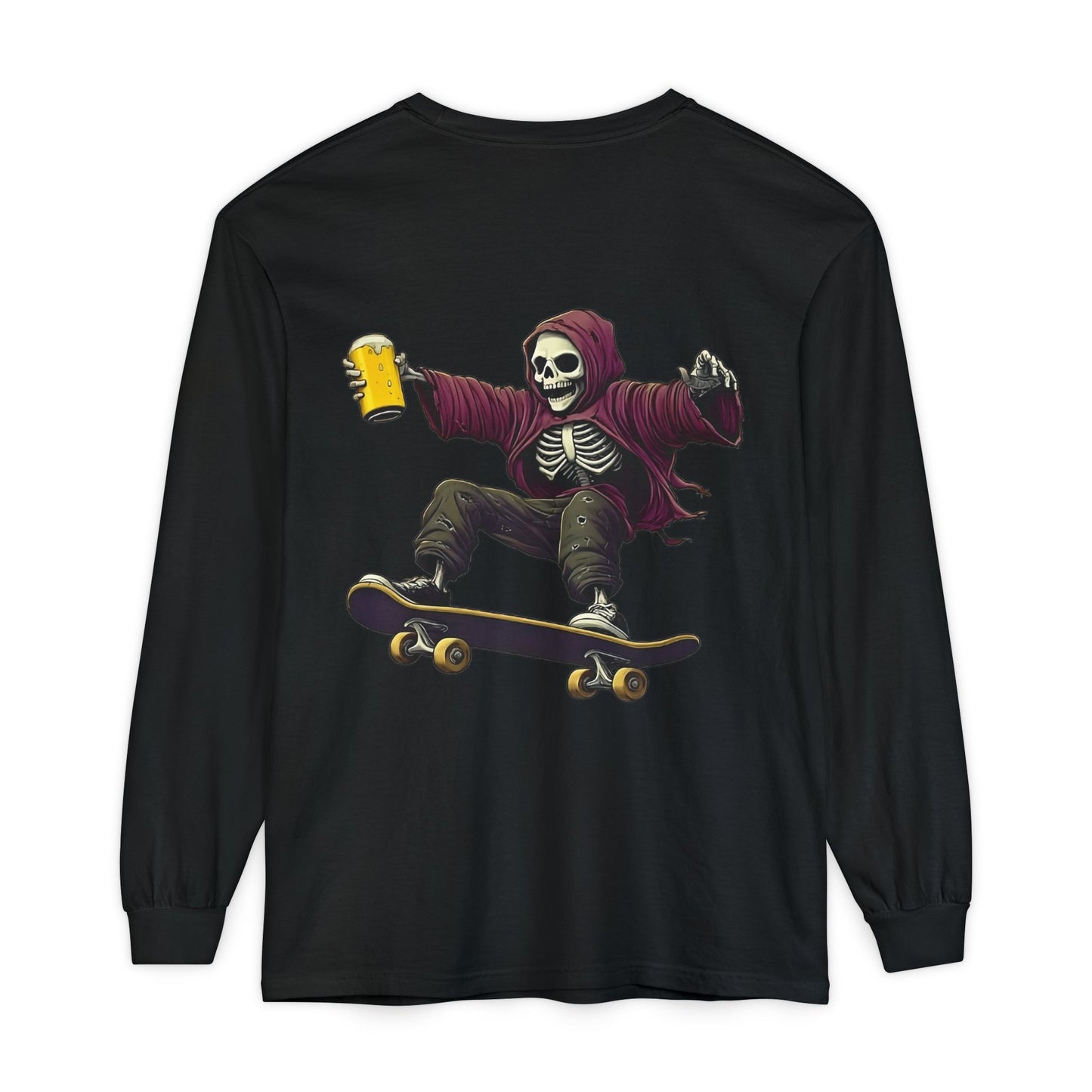 Skateboard Skeleton Long Sleeve T-Shirt