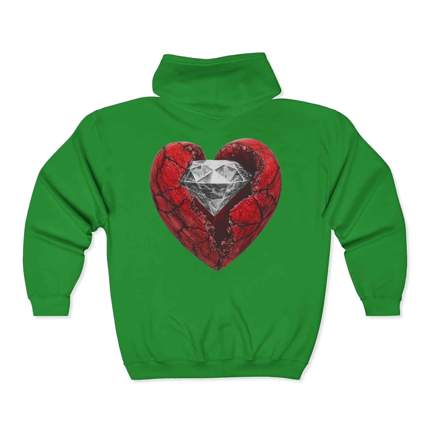 Diamond Heart Full Zipper Hoodie