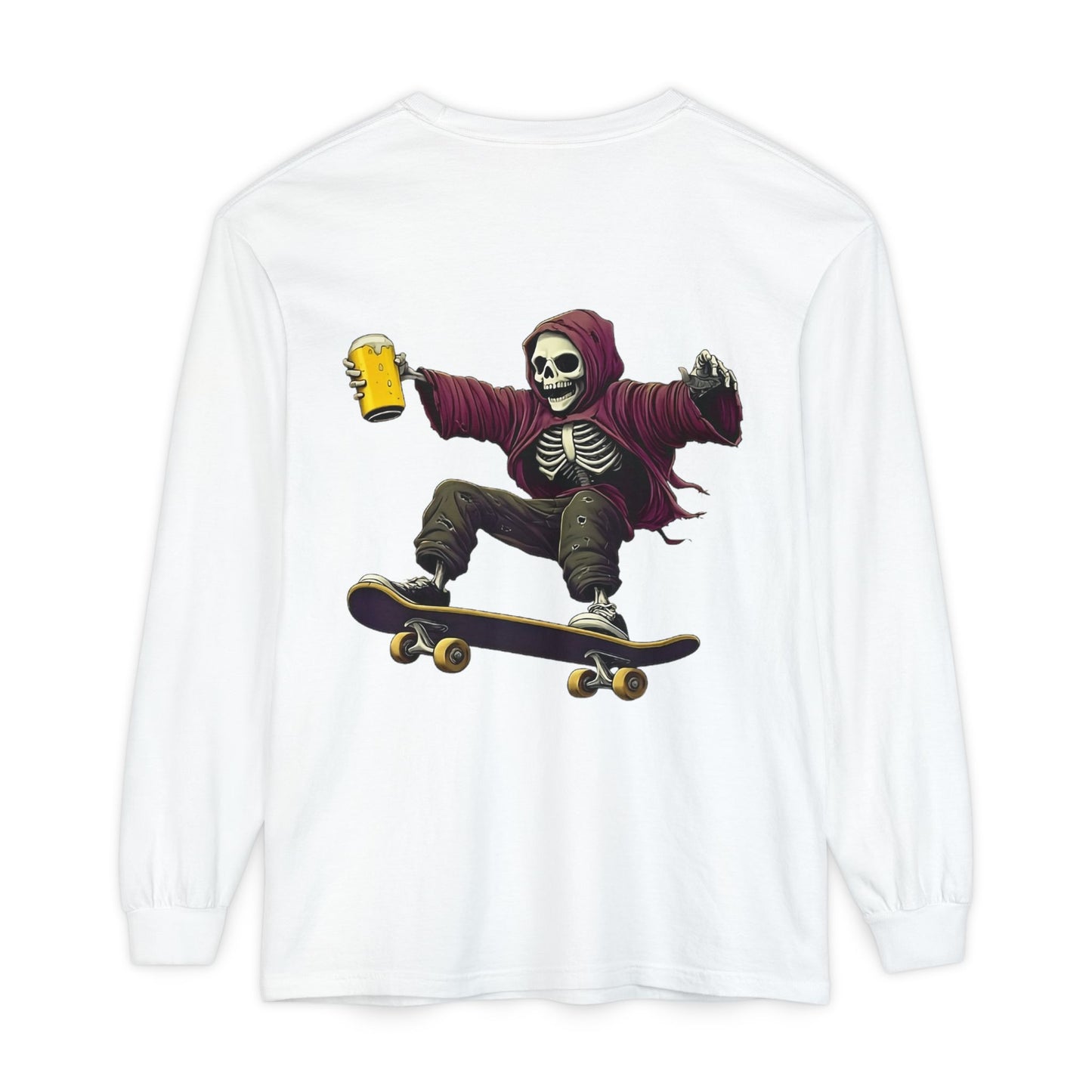 Skateboard Skeleton Long Sleeve T-Shirt