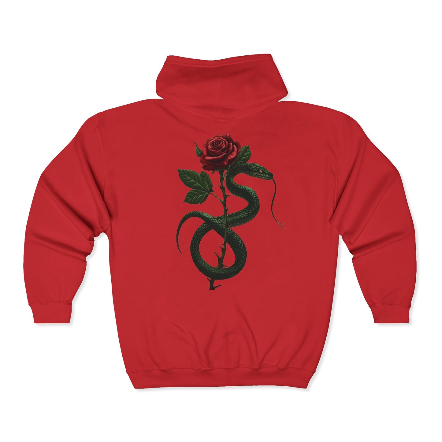 Snake Rose Full Zipper Hoodie