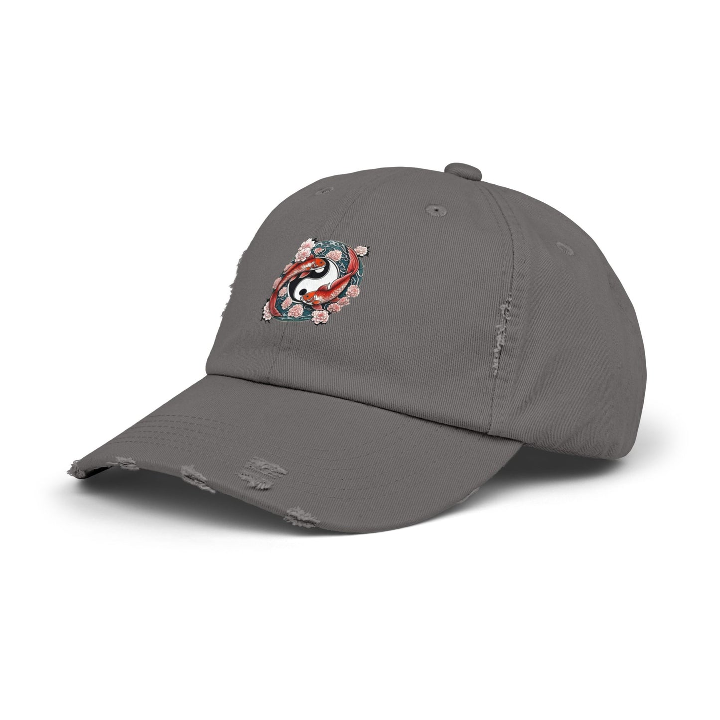 Koi Fish Yin Yang Distressed Cap