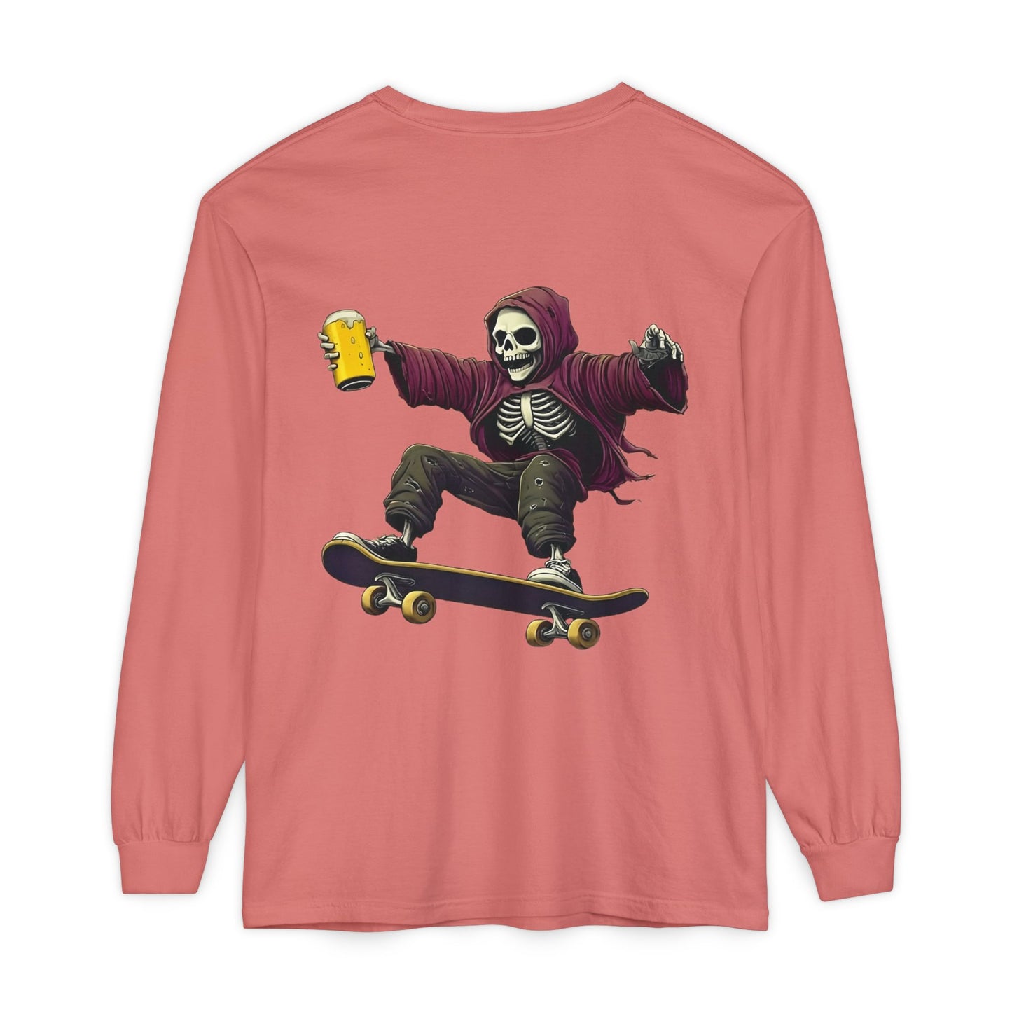 Skateboard Skeleton Long Sleeve T-Shirt