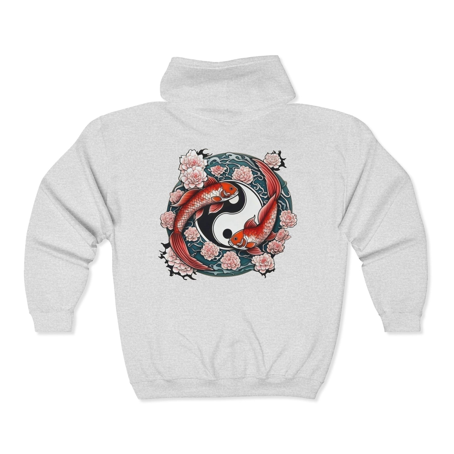 Koi Fish Yin Yang  Full Zipper Hoodie