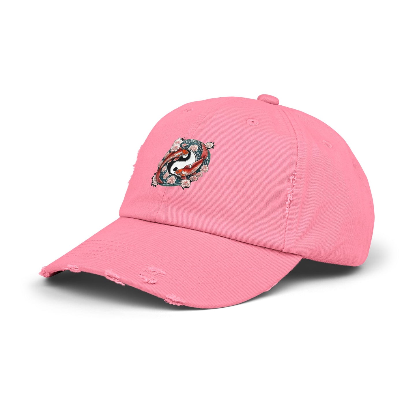 Koi Fish Yin Yang Distressed Cap