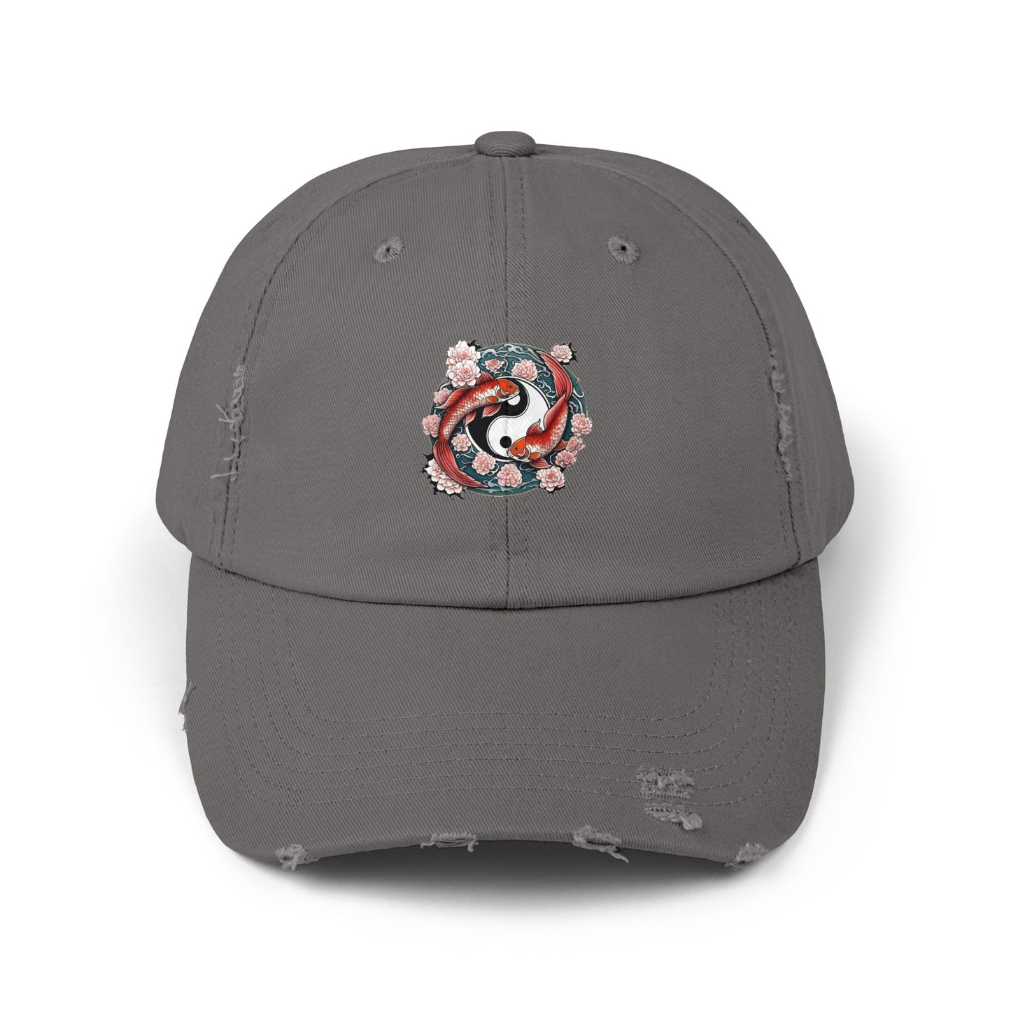 Koi Fish Yin Yang Distressed Cap