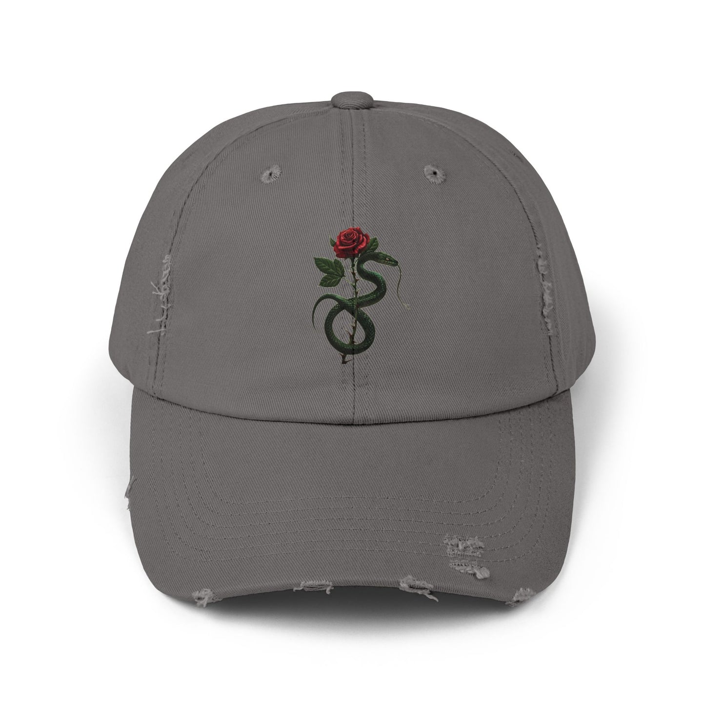 Snake Rose Distressed Cap