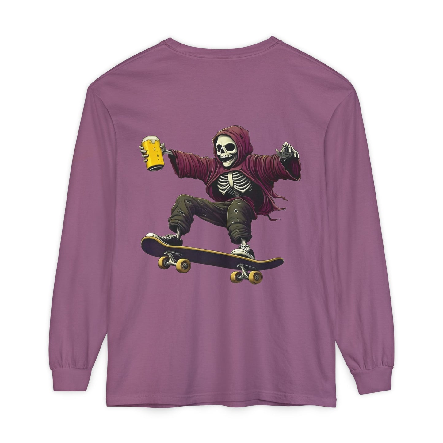 Skateboard Skeleton Long Sleeve T-Shirt