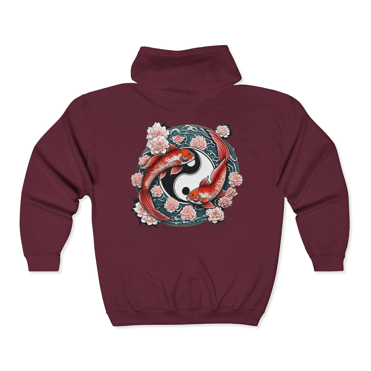 Koi Fish Yin Yang  Full Zipper Hoodie