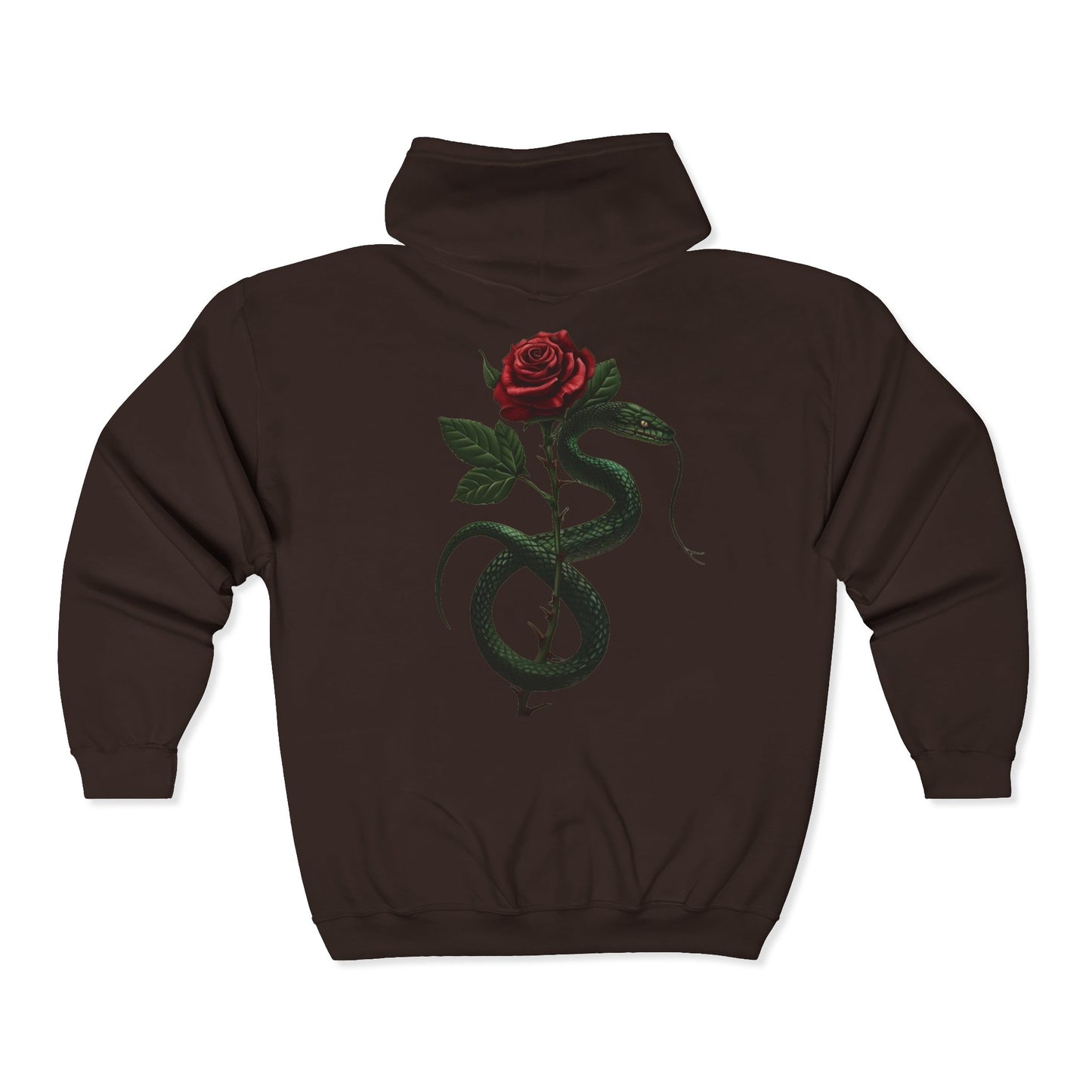 Snake Rose Full Zipper Hoodie