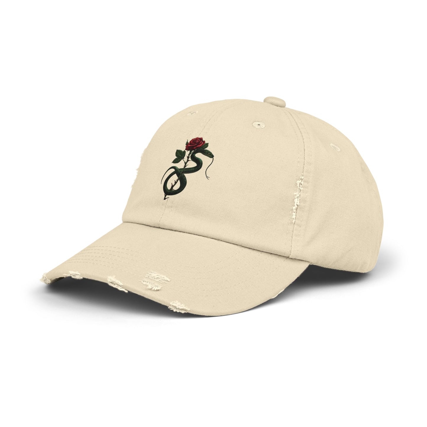 Snake Rose Distressed Cap