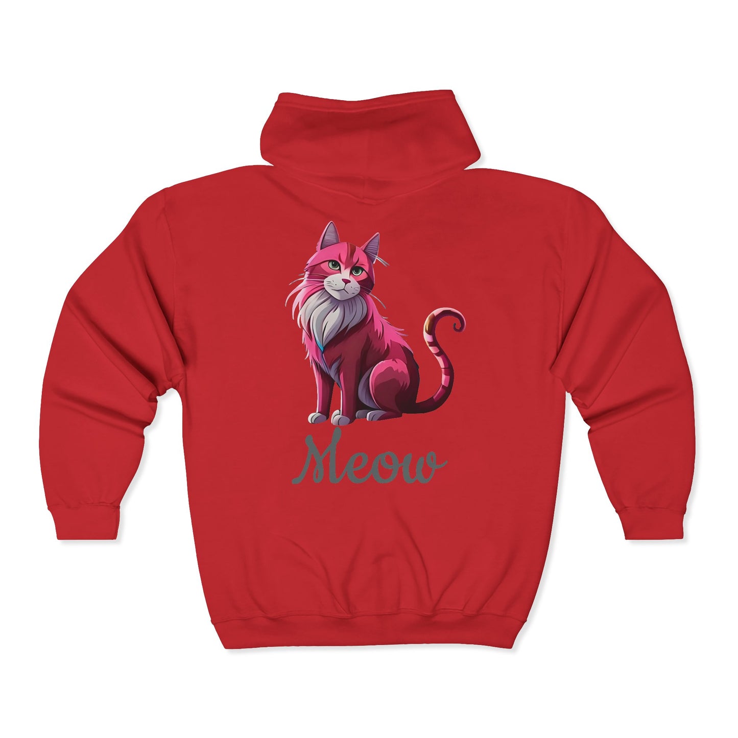 Pink Cat Full Zipper Hoodie