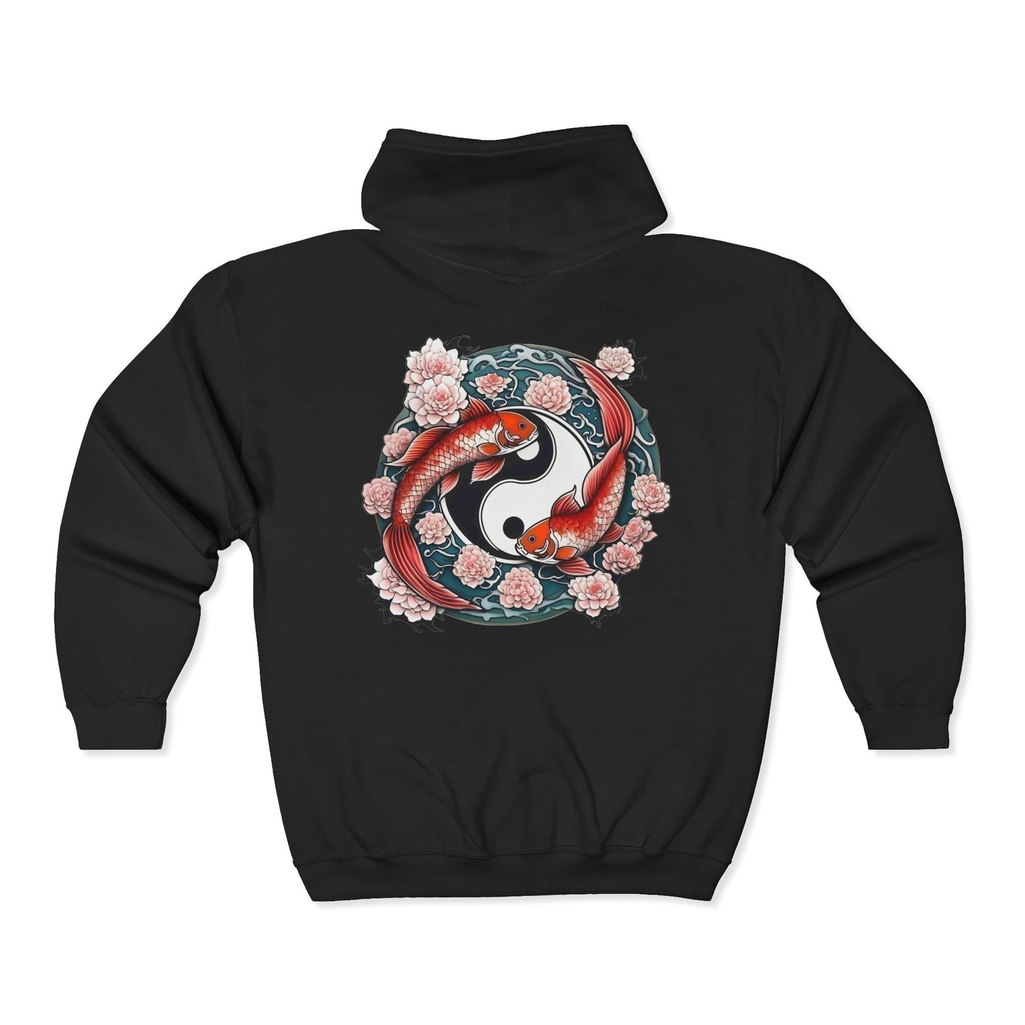 Koi Fish Yin Yang  Full Zipper Hoodie