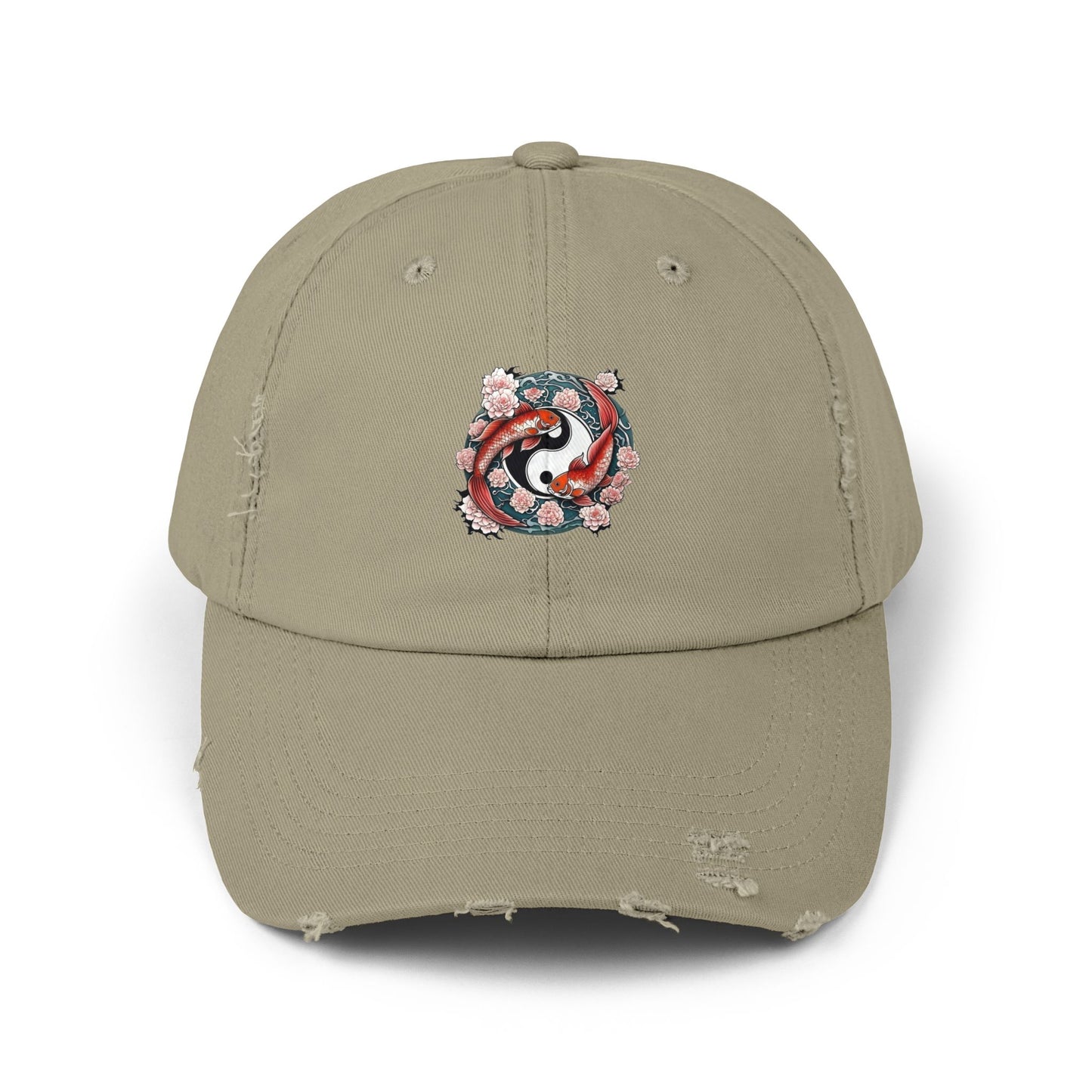 Koi Fish Yin Yang Distressed Cap