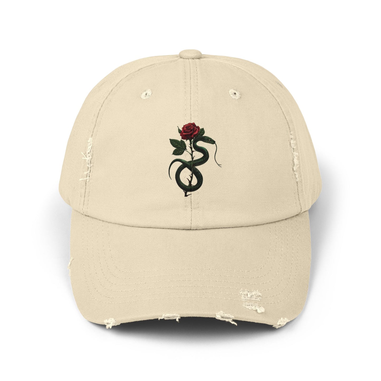 Snake Rose Distressed Cap