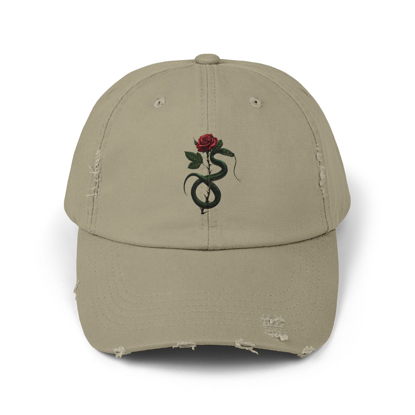 Snake Rose Distressed Cap