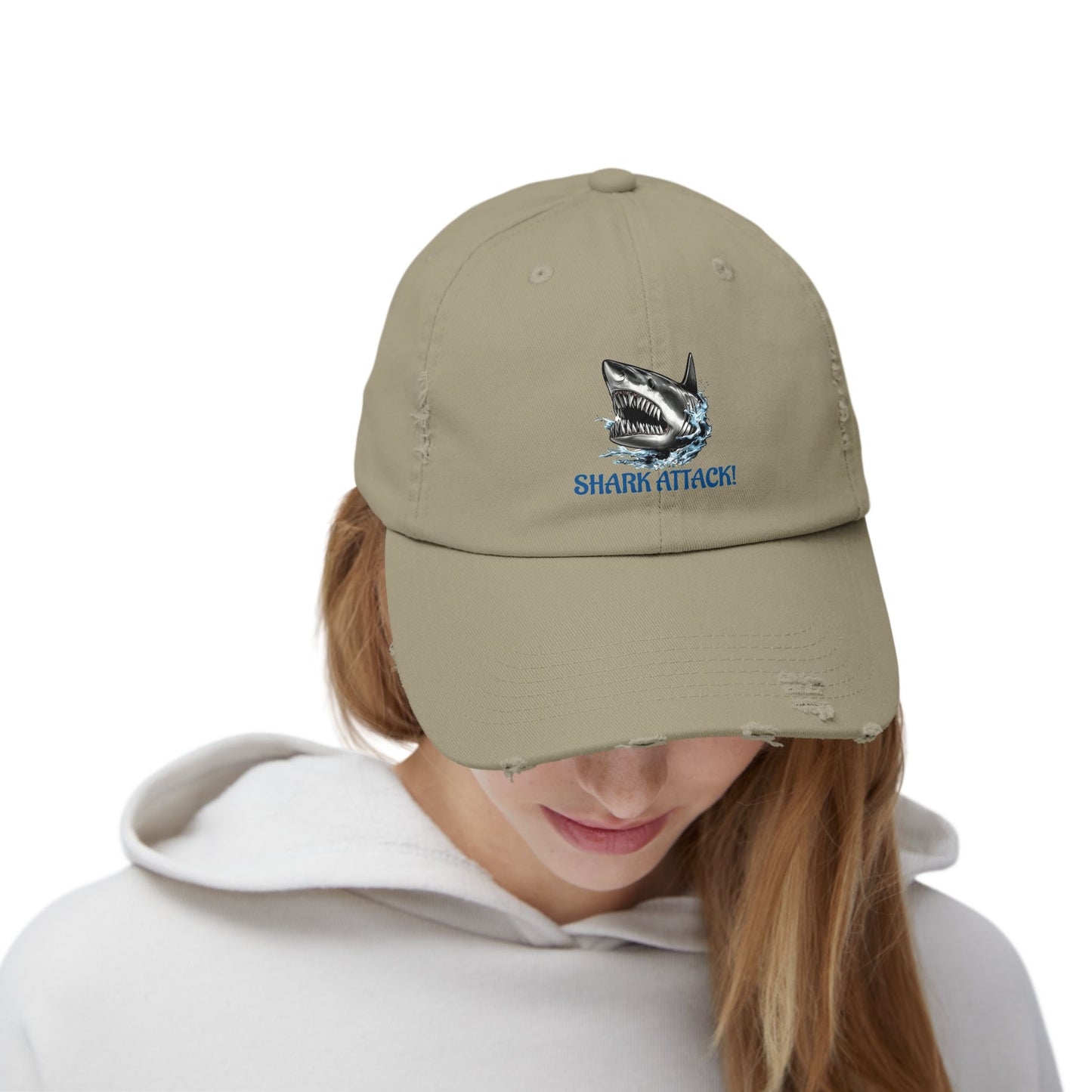 Shark Attack Distressed Cap