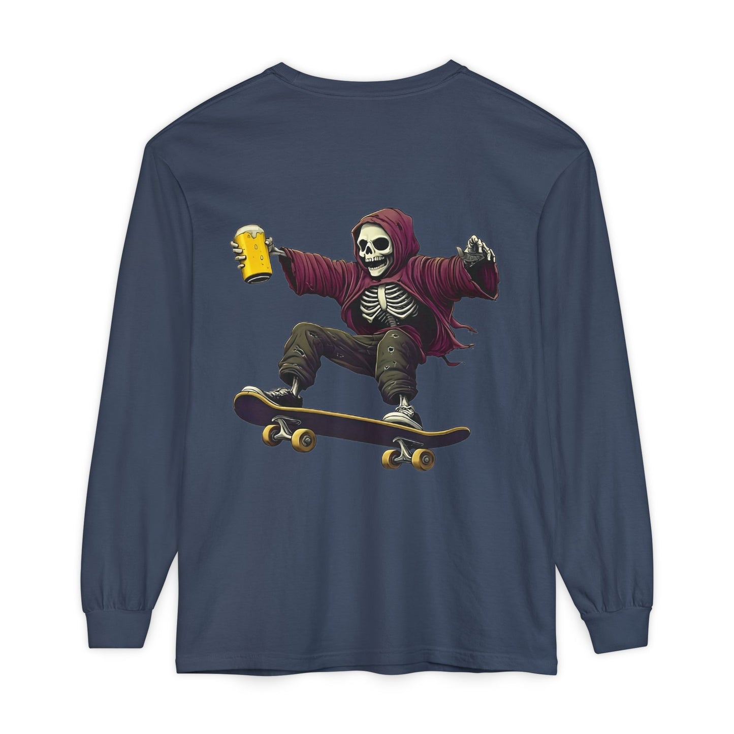 Skateboard Skeleton Long Sleeve T-Shirt