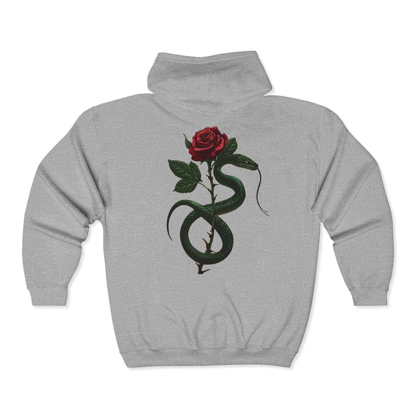 Snake Rose Full Zipper Hoodie