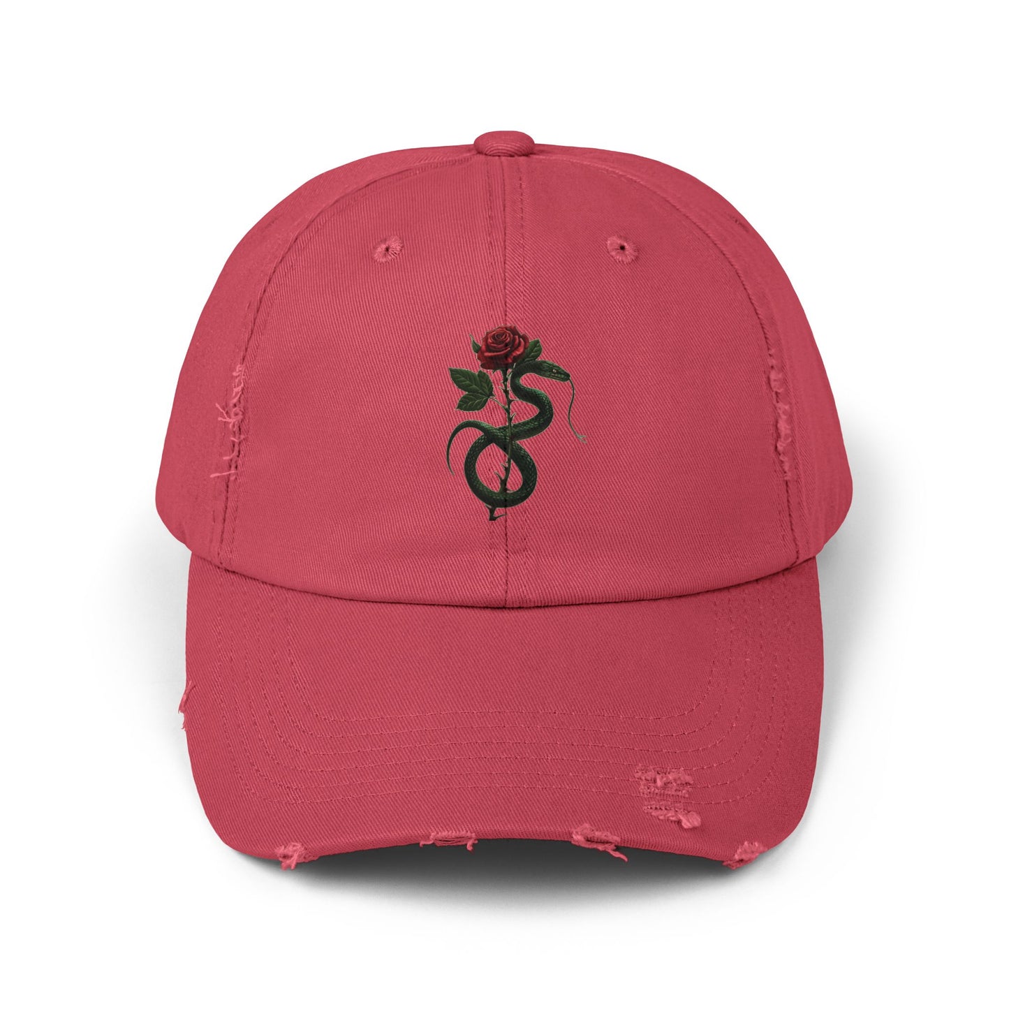Snake Rose Distressed Cap