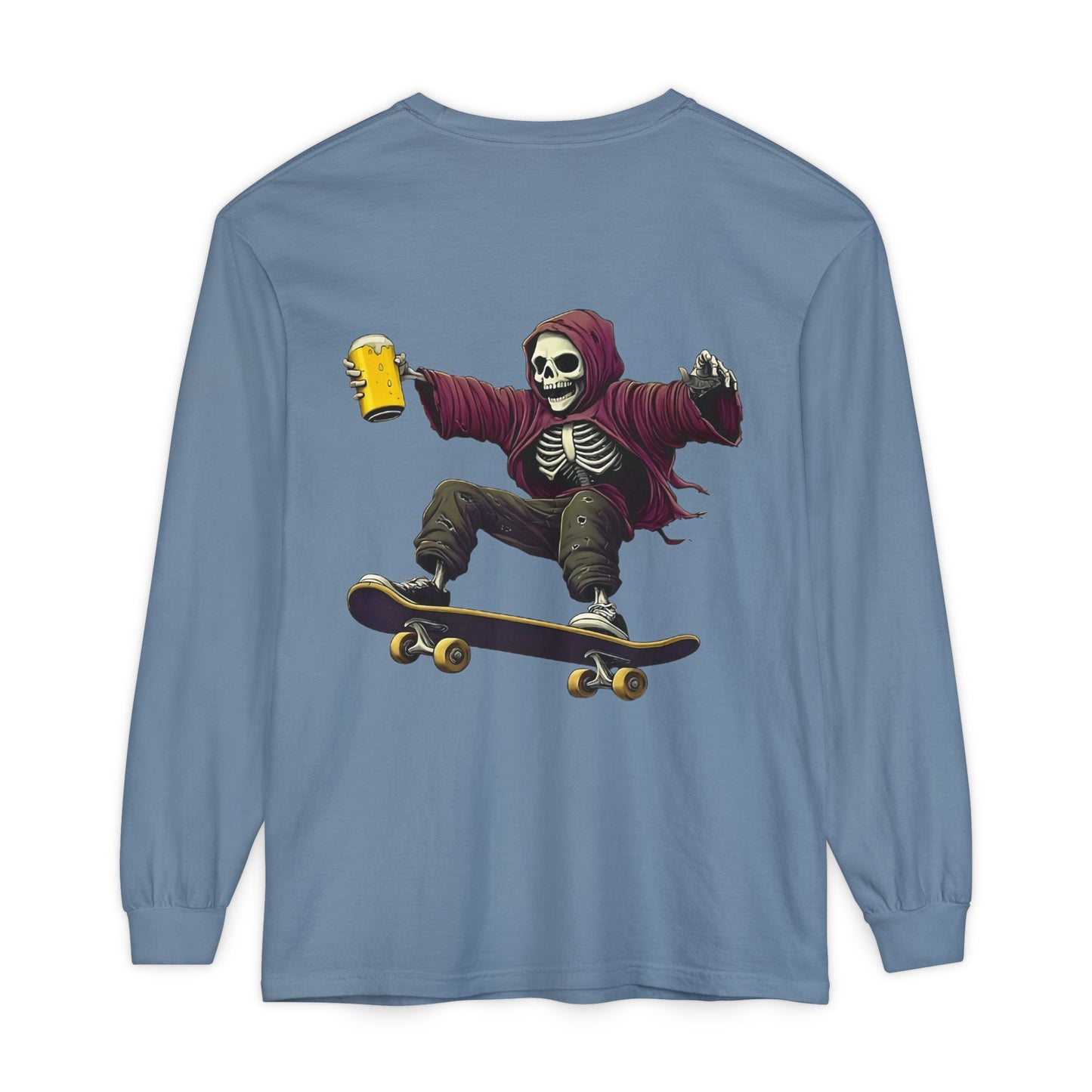 Skateboard Skeleton Long Sleeve T-Shirt