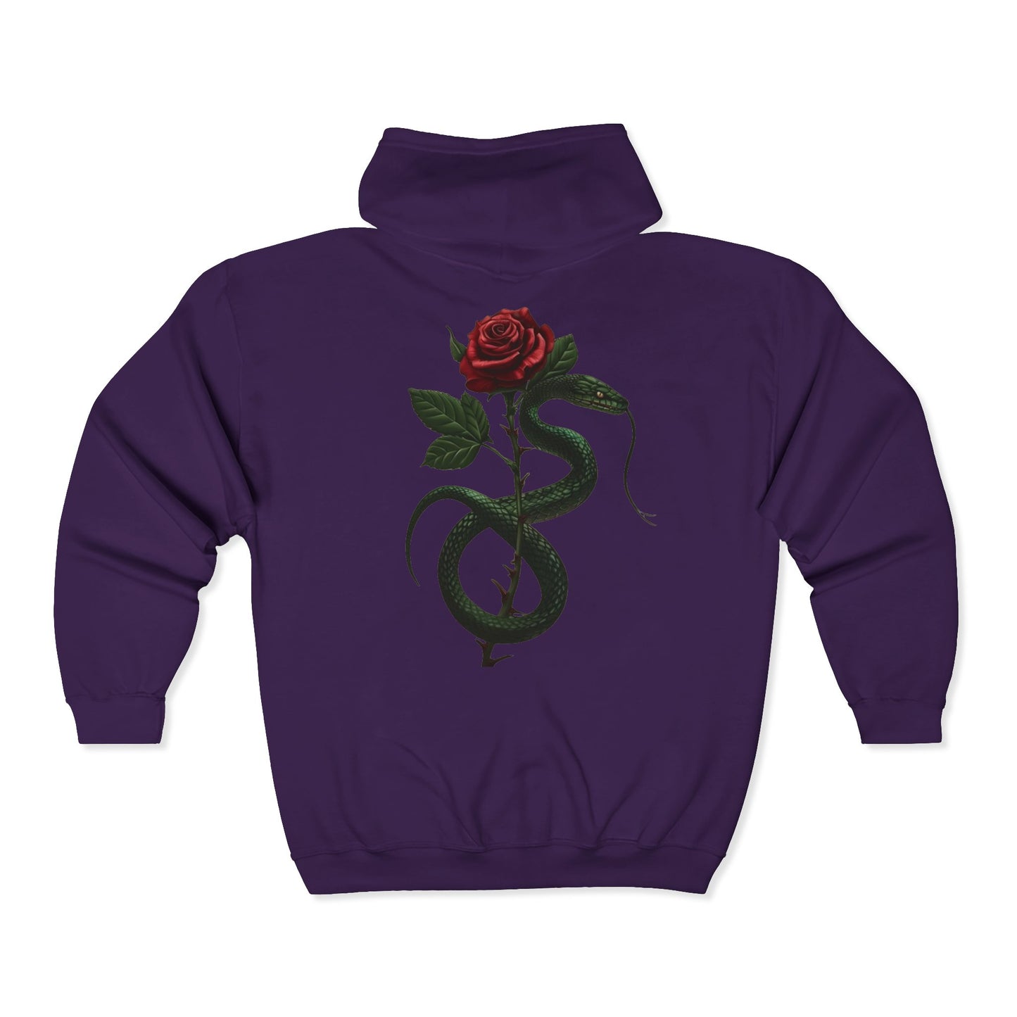 Snake Rose Full Zipper Hoodie