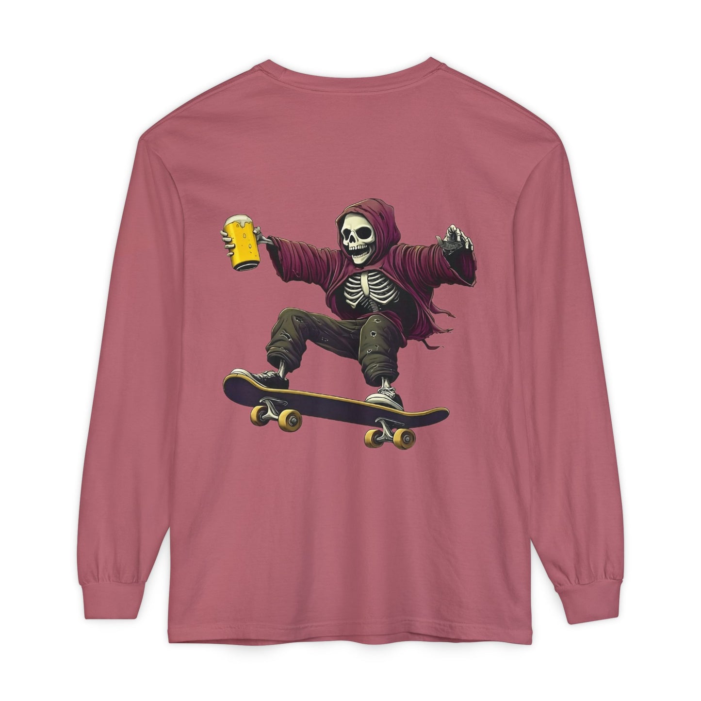 Skateboard Skeleton Long Sleeve T-Shirt
