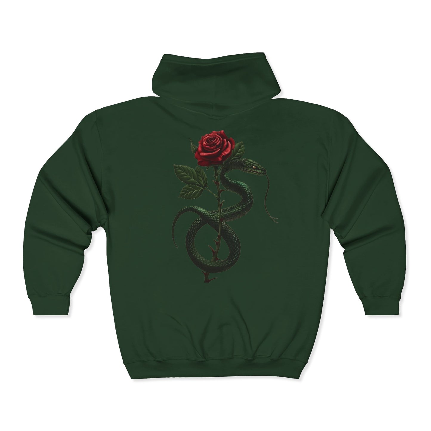 Snake Rose Full Zipper Hoodie