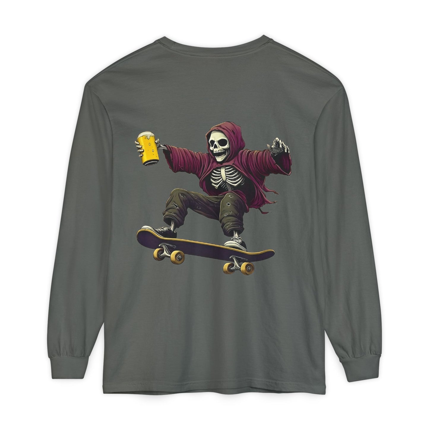 Skateboard Skeleton Long Sleeve T-Shirt