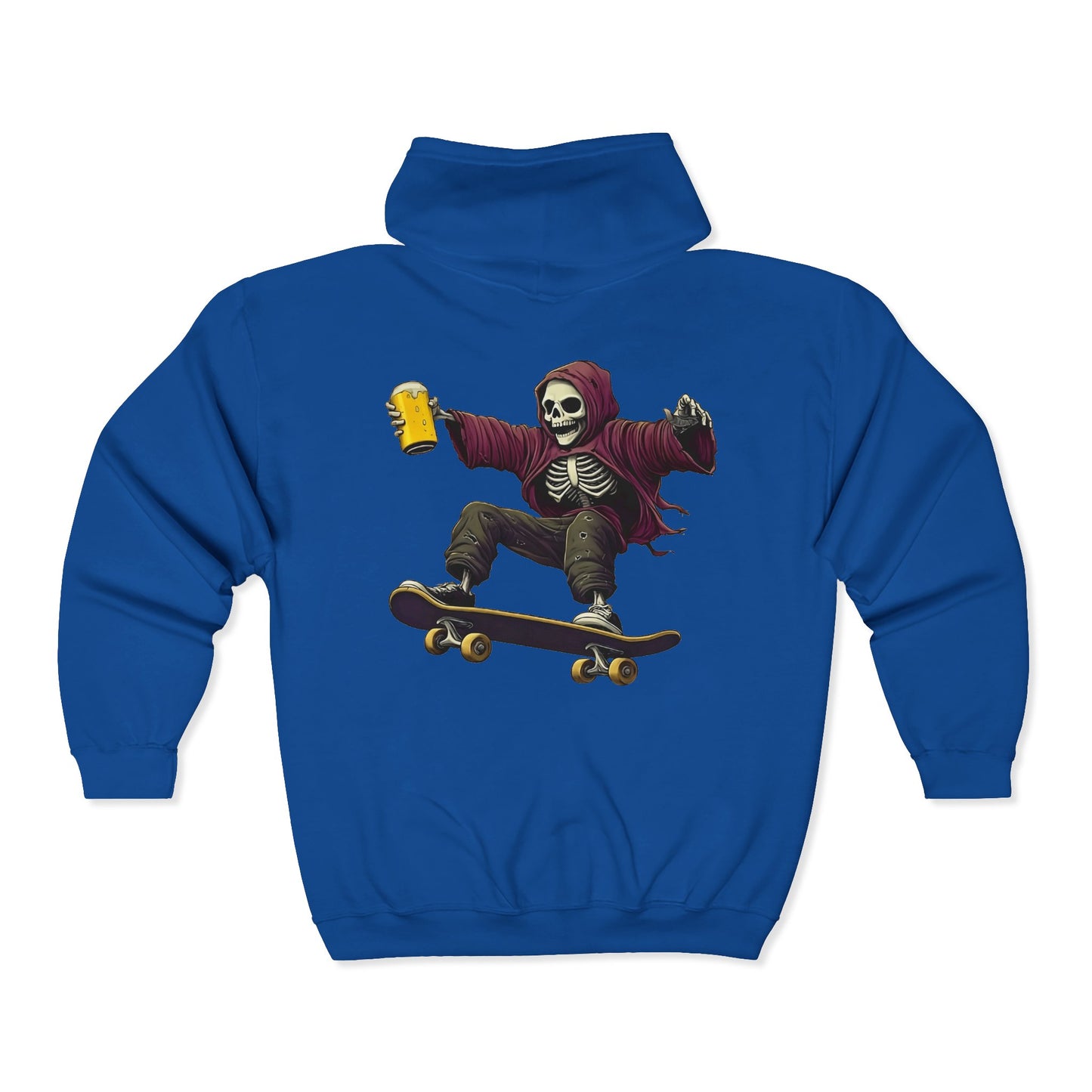 Skateboard Skeleton Full Zipper Hoodie