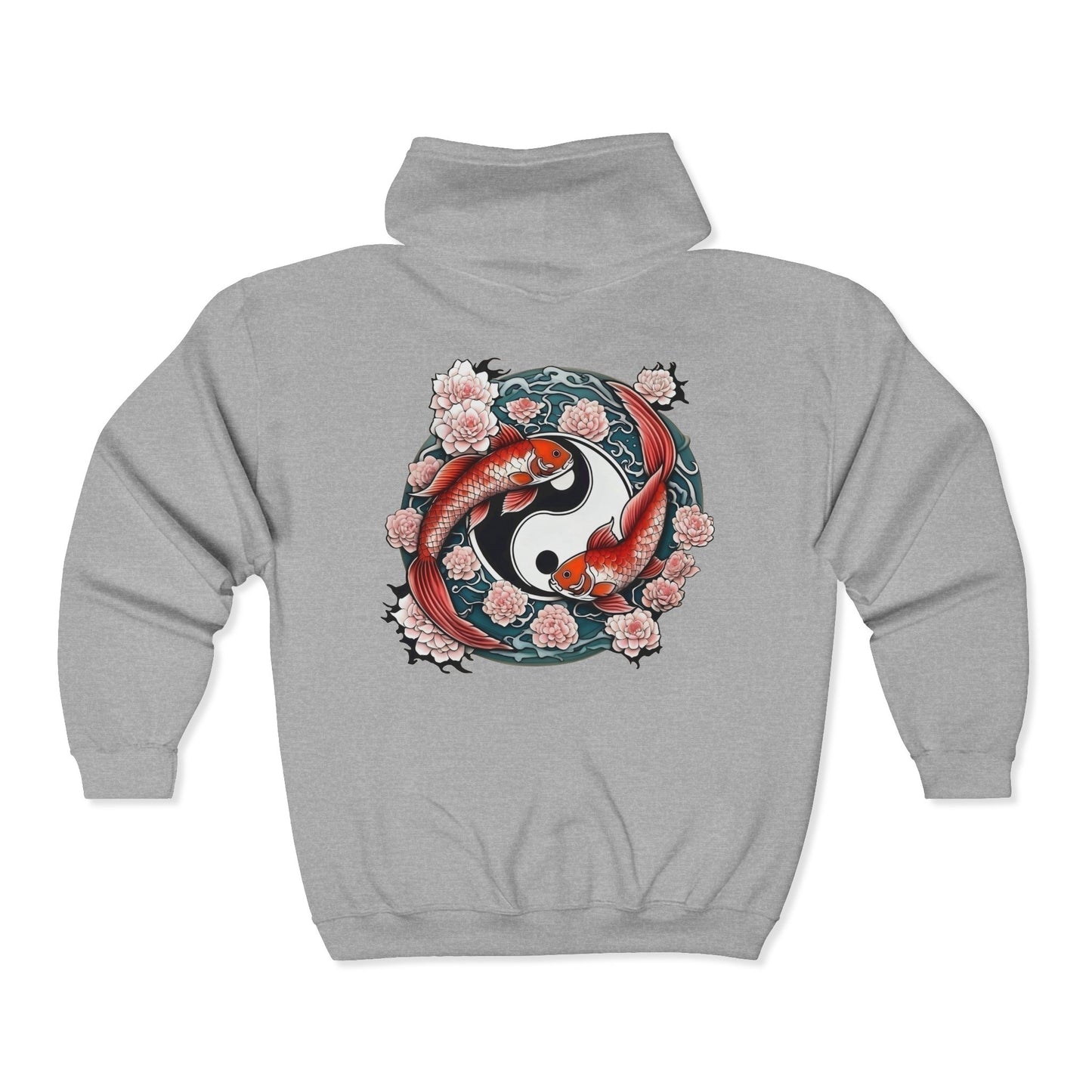 Koi Fish Yin Yang  Full Zipper Hoodie