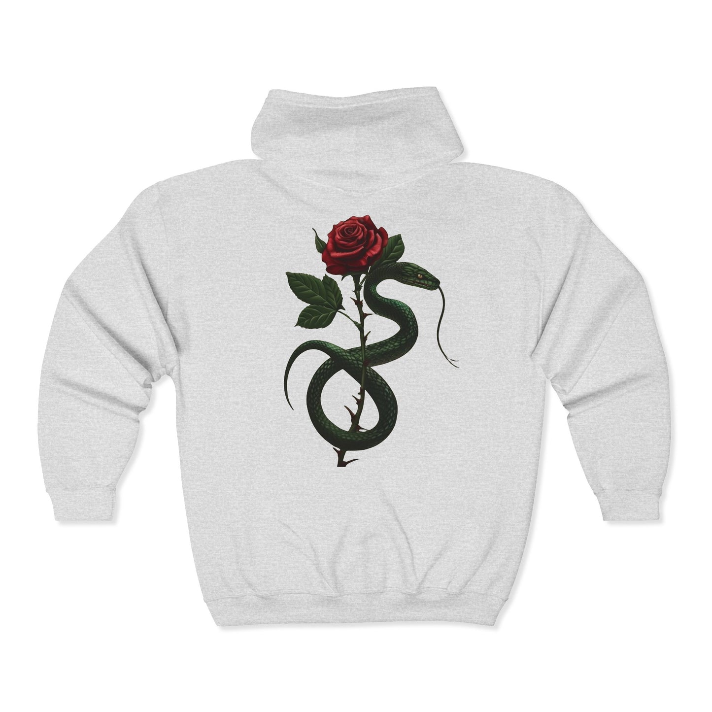 Snake Rose Full Zipper Hoodie