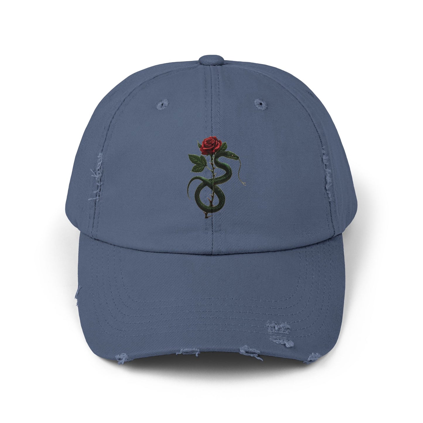 Snake Rose Distressed Cap