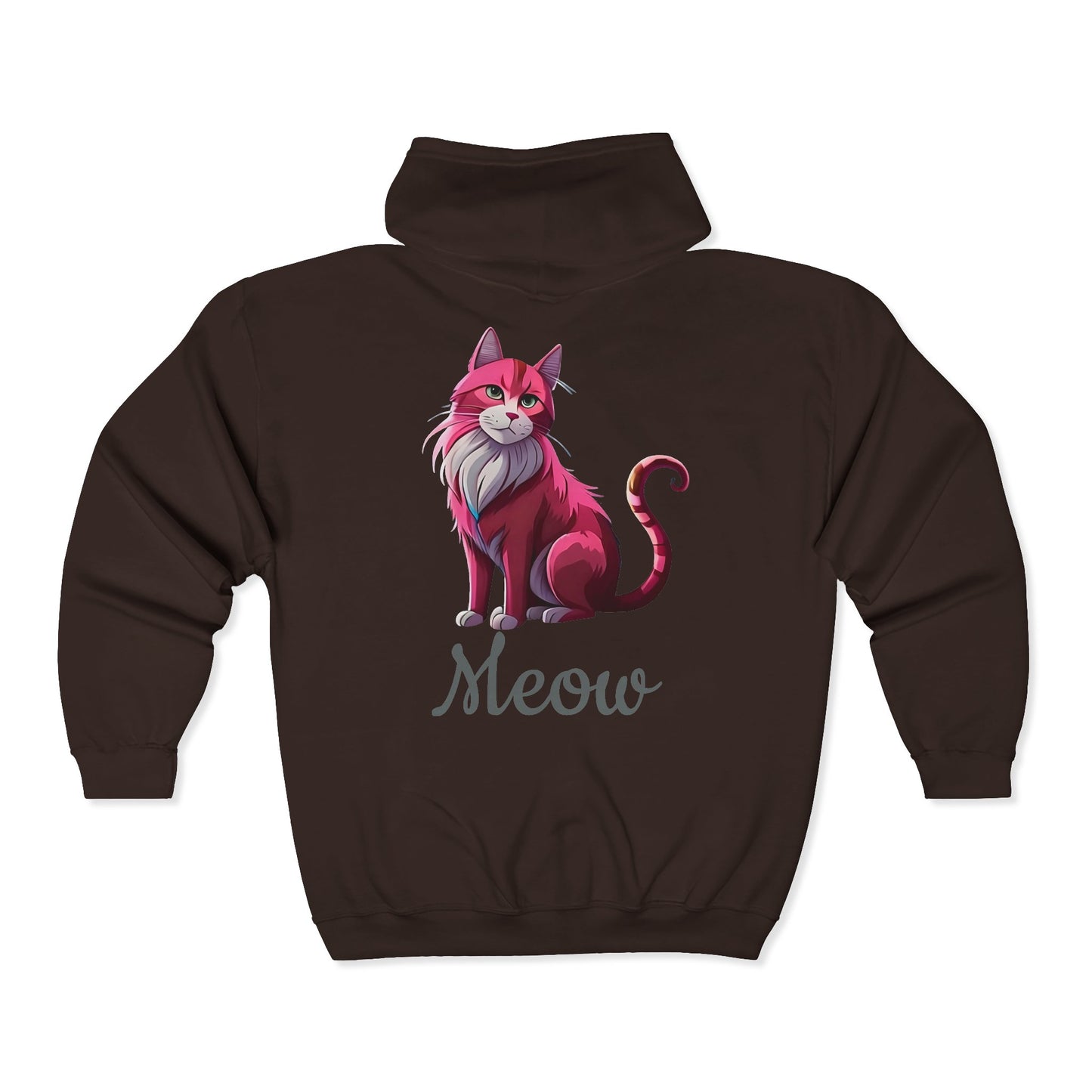 Pink Cat Full Zipper Hoodie