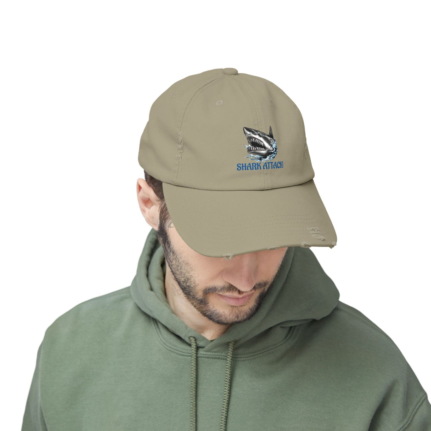Shark Attack Distressed Cap