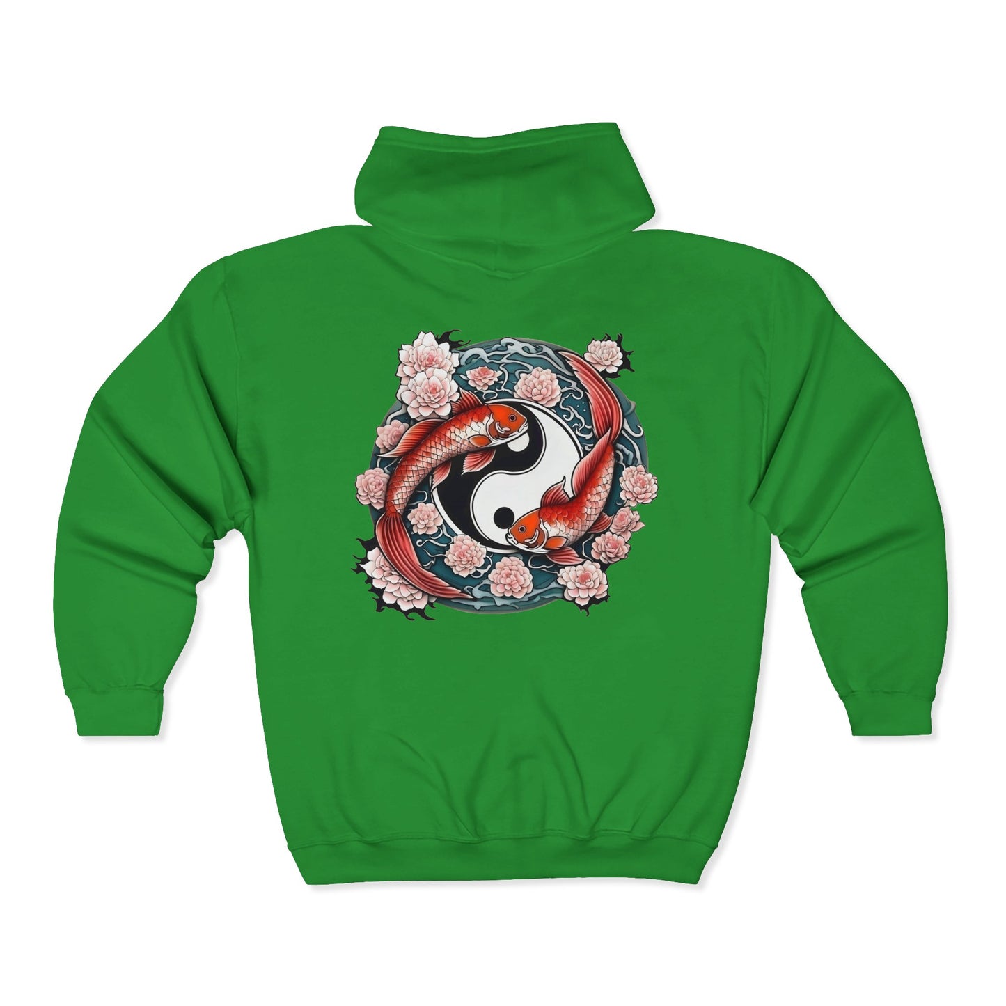Koi Fish Yin Yang  Full Zipper Hoodie